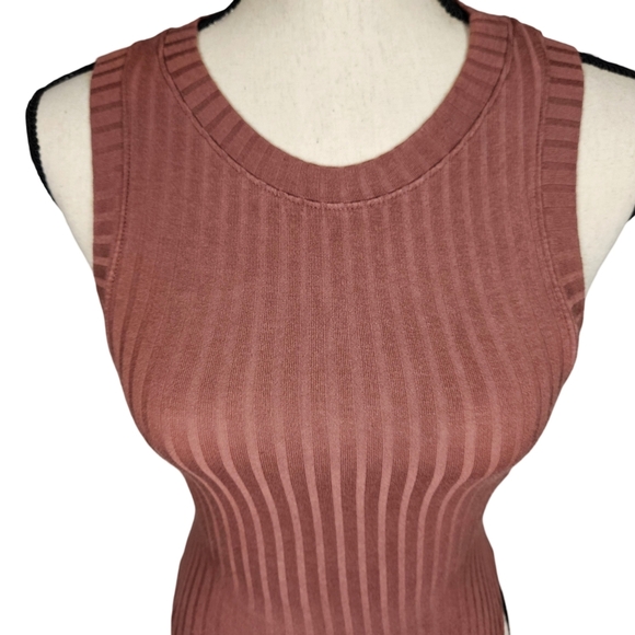 Bozzolo Women's Ribbed Sleevless Bodysuit,Burnt Orange, Small - Picture 2 of 12